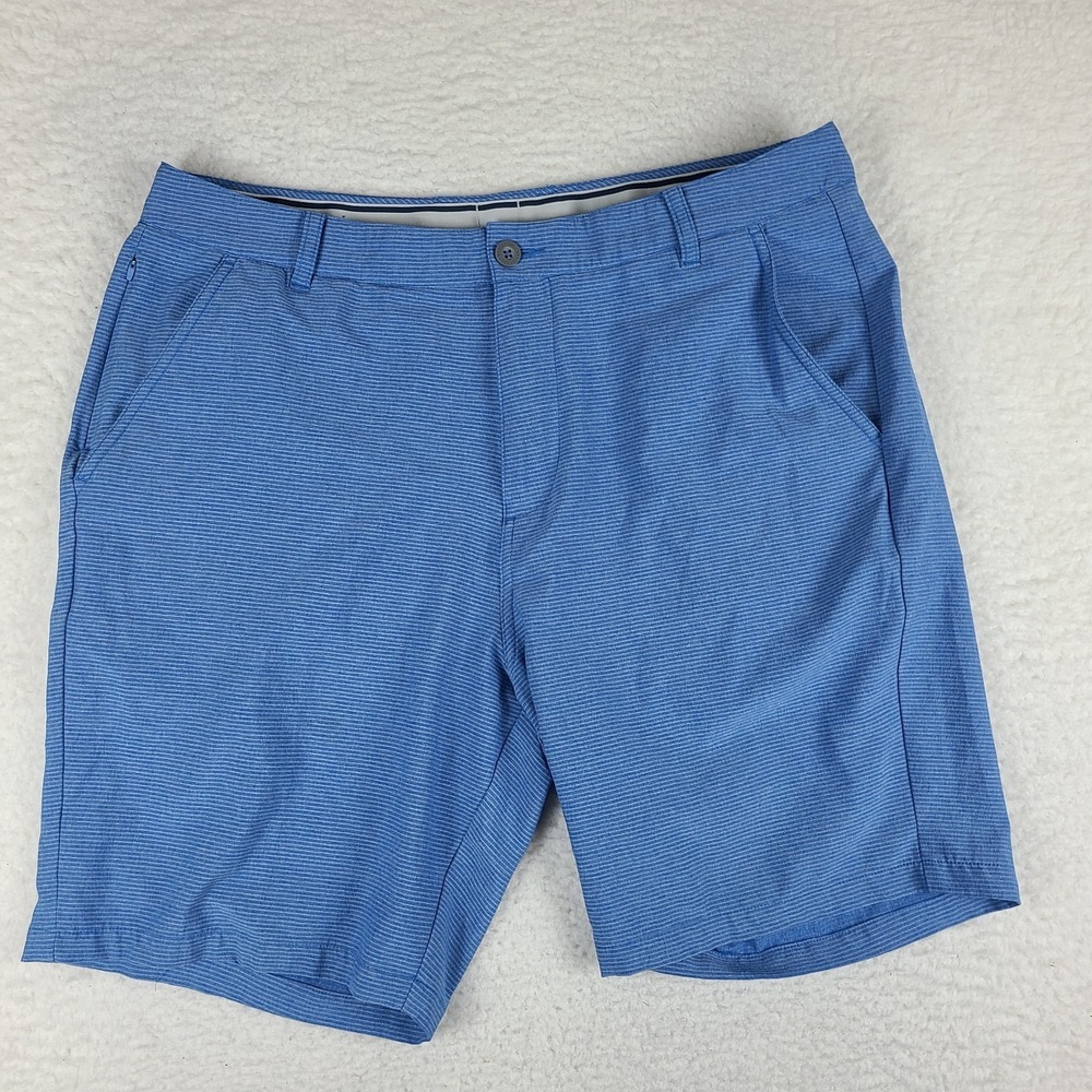 PUMA Shorts Mens 36 Blue Striped 8" Inseam‎ Hybrid Chino Performance Golf